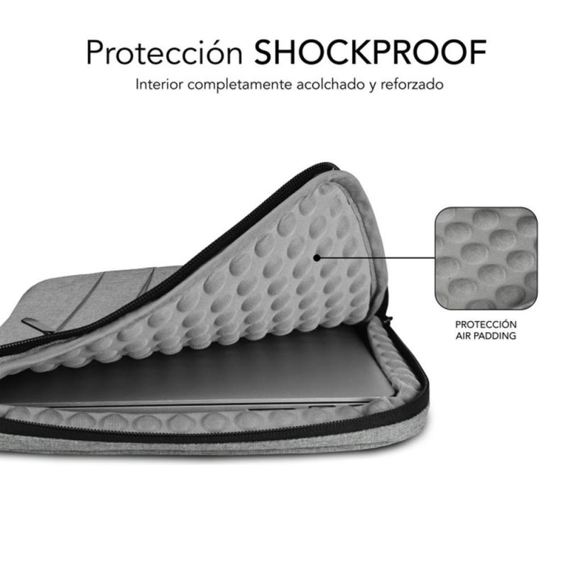 Funda subblim air padding 360 sleeve para portatil 15.6pulgadas gris