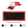 Funda + teclado subblim keytab pro para tablet 10.1pulgadas rojo