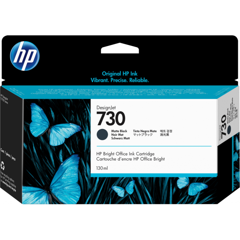 Tinta hp 730 negro mate