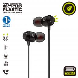 Muvit for charge auriculares estéreo m32 tipo c magnéticos negros