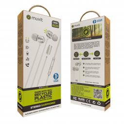Muvit for charge auriculares estéreo m32 tipo c magnéticos blancos