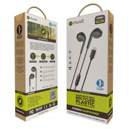 Muvit for charge auriculares estéreo e58 tipo c negros