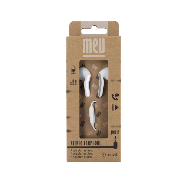 Muvit auriculares estéreo meu 3.5mm blanco