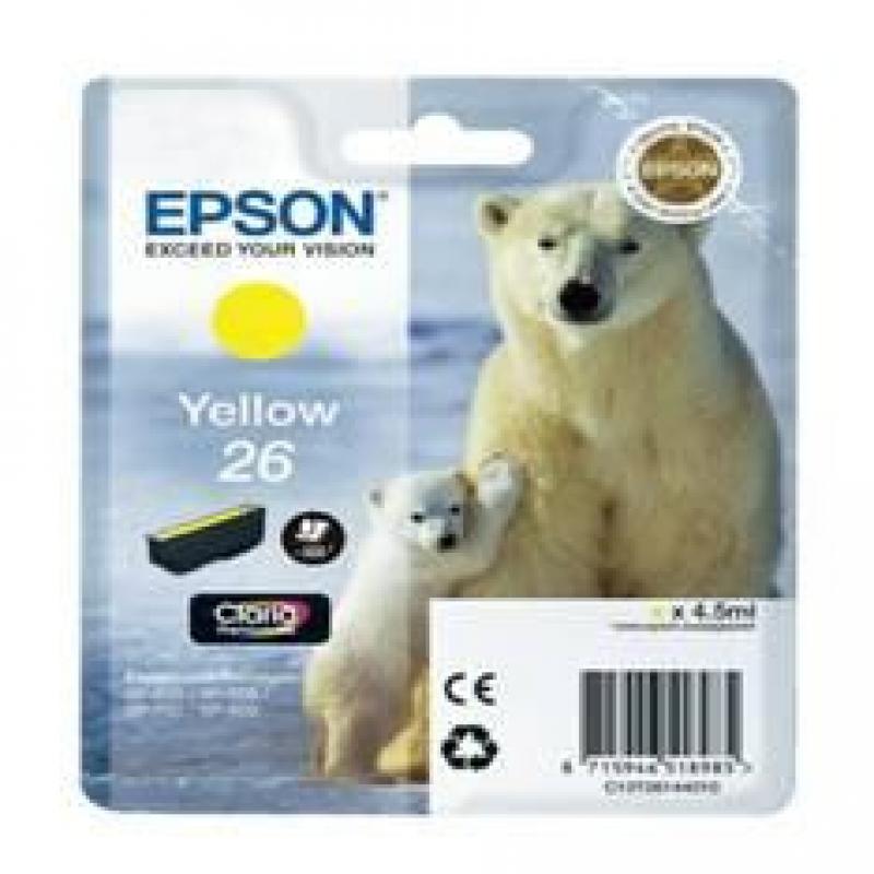 Cartucho tinta epson t261440 amarillo xp - 600 - 605 - 700 - 800 -  oso polar - Imagen 1