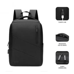 Mochila subblim city backpack para portatil 15.6pulgadas negro