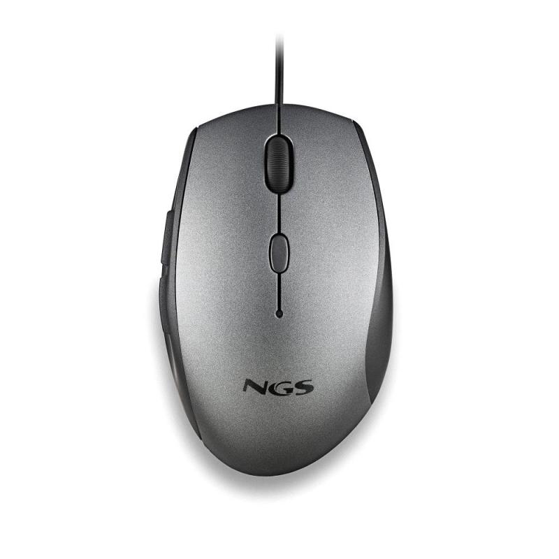 Raton ngs wired ergo silent mouse gris