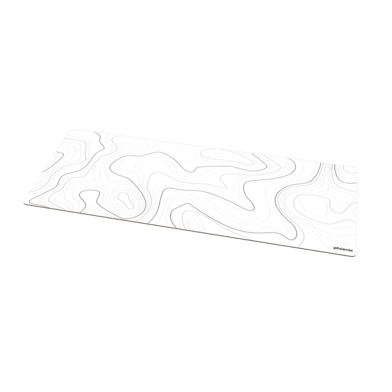 Alfombrilla phoenix stratos para ratón escritorio blanca 90 x 40 cm con base de corcho y superficie cuero pu