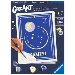 Kit para pintar con números ravensburger creart serie trend d zodiac: geminis