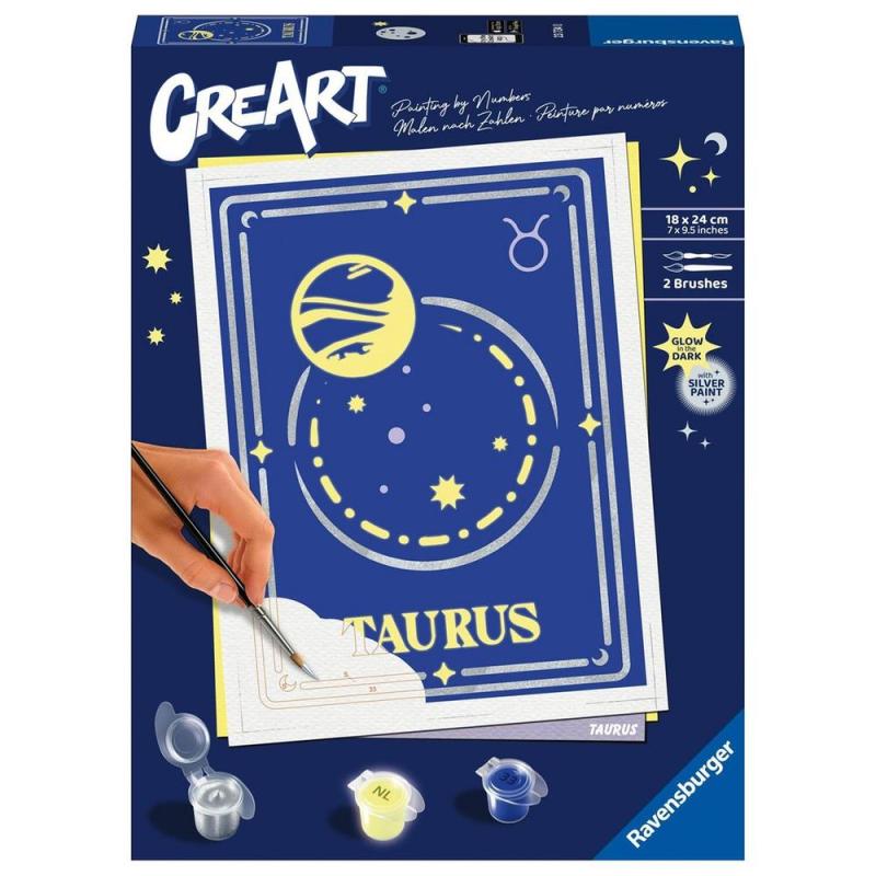 Kit para pintar con números ravensburger creart serie trend d zodiac: tauro