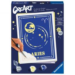 Kit para pintar con números ravensburger creart serie trend d zodiac: aries