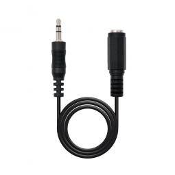 Cable audio jack - 3.5m a jack - 3.5h nanocable 5m -  macho - hembra -  negro