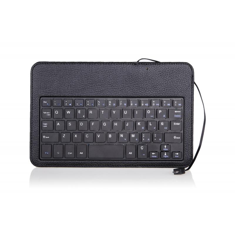 Funda para tablet hasta 8 pulgadas teclado con cable