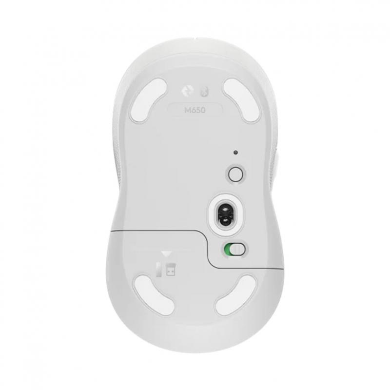 Mouse raton logitech m650 mediano optico wireless inalambrico blanco crudo