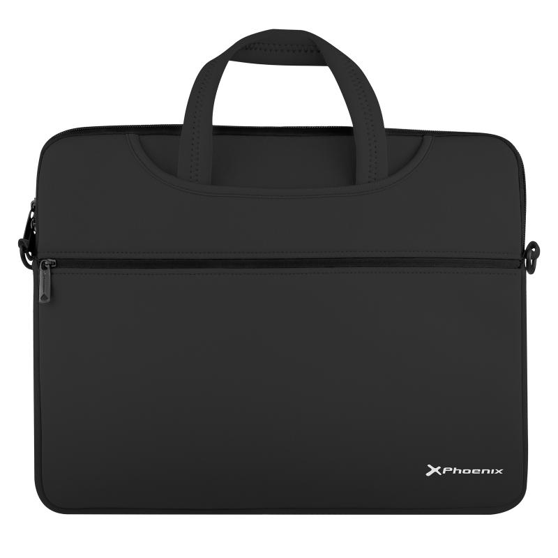 Funda maletin neopreno phoenix para portátil o tablet hasta 16pulgadas interior terciopelo negra