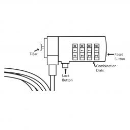 Cable de seguridad ewent para portatil -  kesington combinacion de numeros 4 digitos -  1.5m