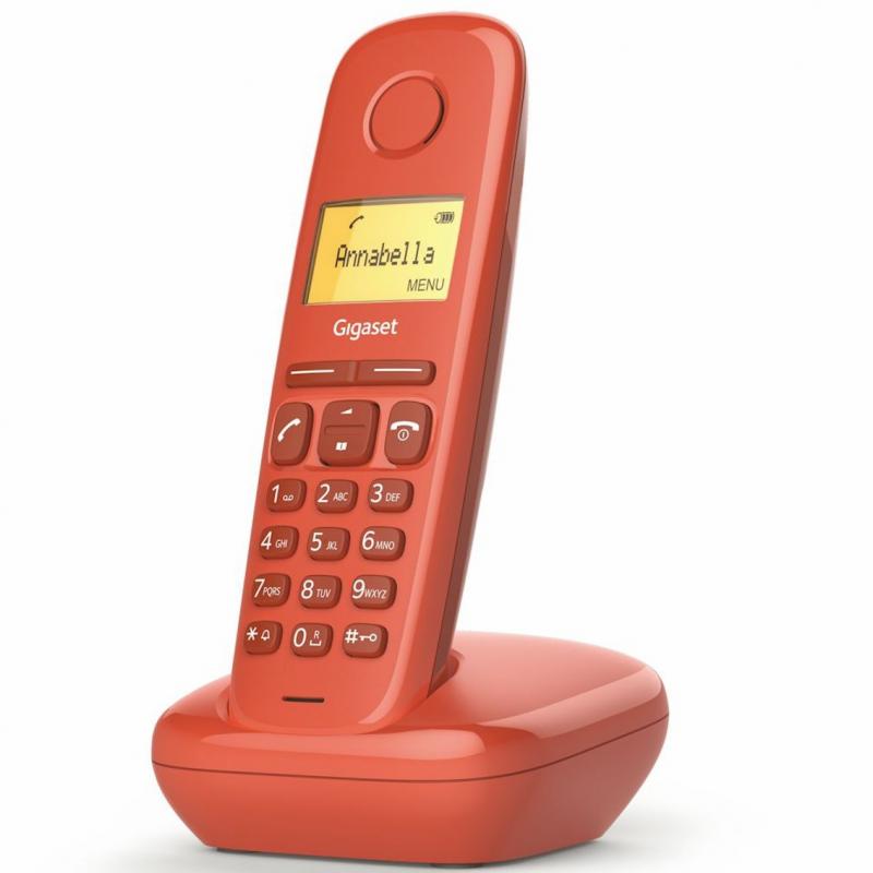 Telefono fijo inalambrico gigaset a170 rojo 50 numeros agenda -  10 tonos