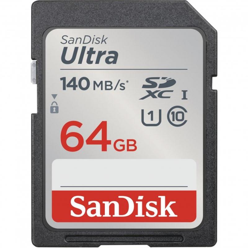 Tarjeta de memoria secure digital sdxc sandisk ultra - 64gb - clase 10 - sdxc - 140mb - s