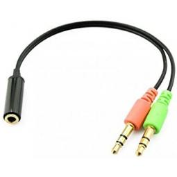 Cable conversor adaptador phoenix de audio de jack 4 pines hembra a 2 jack 3.5 (micrófono y audio) - Imagen 1