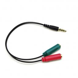 Bifurcador mini jack 3.5 mm micrófono - audio de 20 cm
