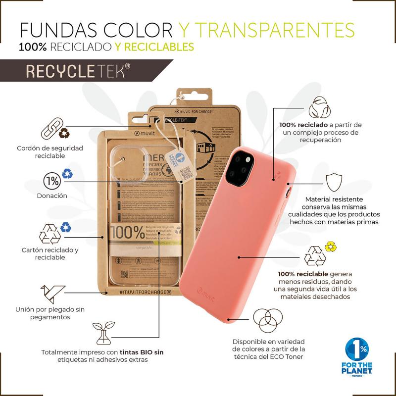 Funda muvit recycletek para apple iphone 12 mini living coral