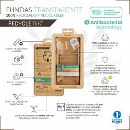 Funda muvit recycletek antibacteriana para apple iphone 12 - 12 pro transparente