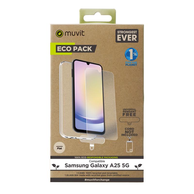 Funda muvit para samsung galaxy a25 5g + protector de pantalla vidrio templado plano