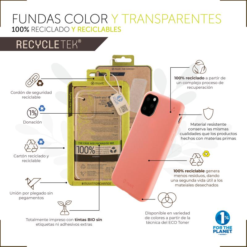 Funda muvit recycletek para oppo a78 5g - a58 5g transparente