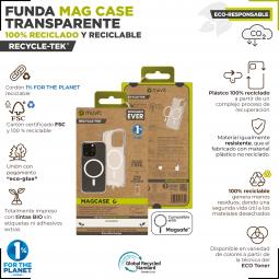 Funda muvit recycletek magsafe para apple iphone 15 pro transparente