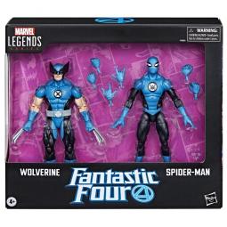 Pack 2 figuras hasbro marvel legends series los 4 fantasticos wolverine & spider - man