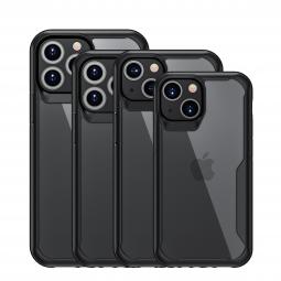 Funda muvit shockproof 2m para apple iphone 13 transparente - negra