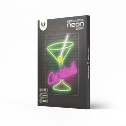 Lampara forever neon plexi led cocktails pink green