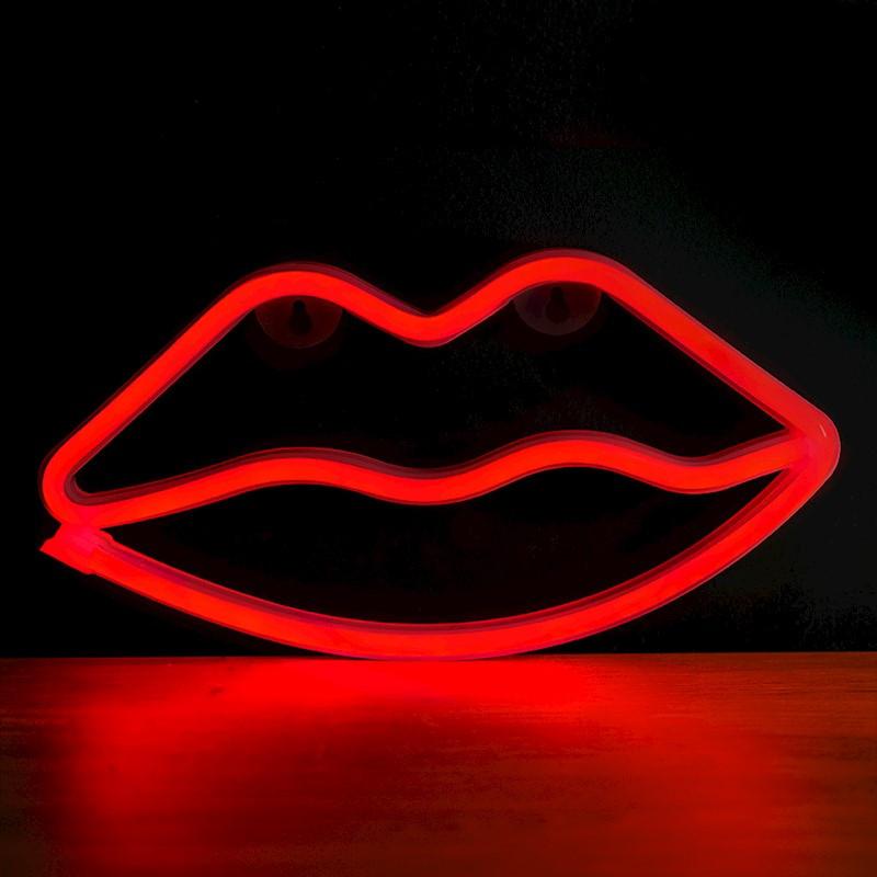 Lampara forever neon led lips red