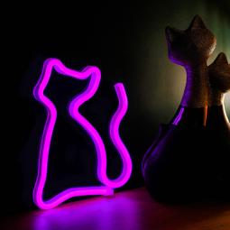 Lampara forever neon led cat pink