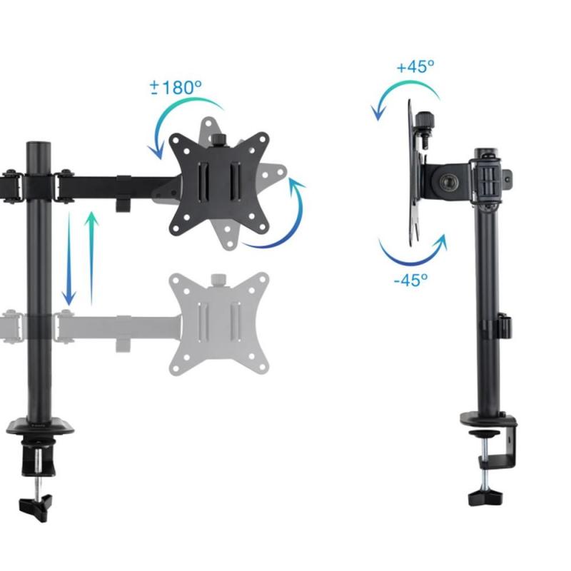 Soporte mesa tooq hasta 27pulgadas vesa 100 x 100 max 8kg - brazo