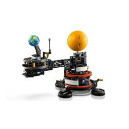 Lego technic planeta tierra y luna en órbita