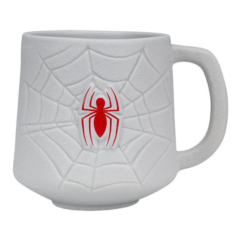 Taza 3d paladone marvel telaraña y logo spider - man 350 ml