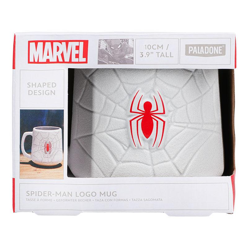 Taza 3d paladone marvel telaraña y logo spider - man 350 ml