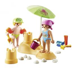 Playmobil niños con castillo de arena