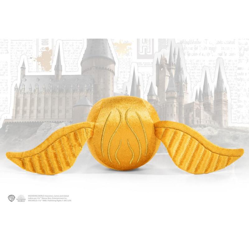 Peluche the noble collection harry potter escudo hogwarts y snitch dorada