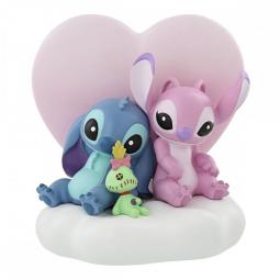 Figura iluminada enesco disney stitch y angel