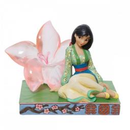 Figura de resina enesco disney mulan con flor de cerezo