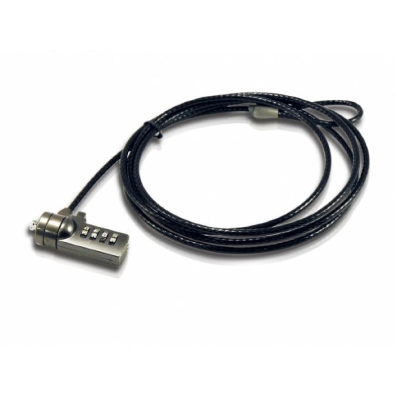 Cable de seguridad coneptronic para portatiles 1.8m combinacion - Imagen 1