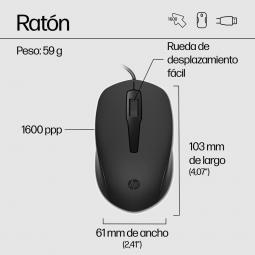 Kit teclado + mouse raton hp 150 cable