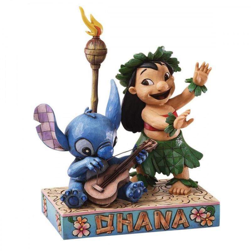 Figura enesco disney lilo y stitch con guitarra hawaiana