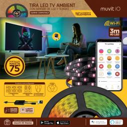 Tira led muvit io wifi tv rgb 3m usb