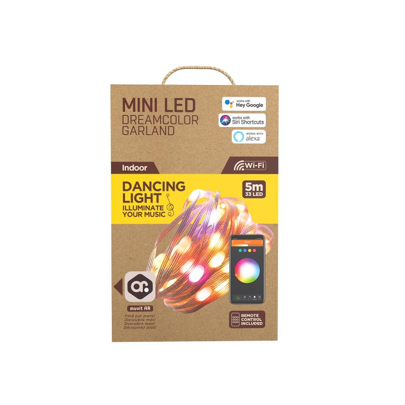 Guirnalda luces muvit io wifi dreamcolor mini led rgb 5m