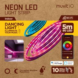 Tira led muvit io neon wifi rgb 5m