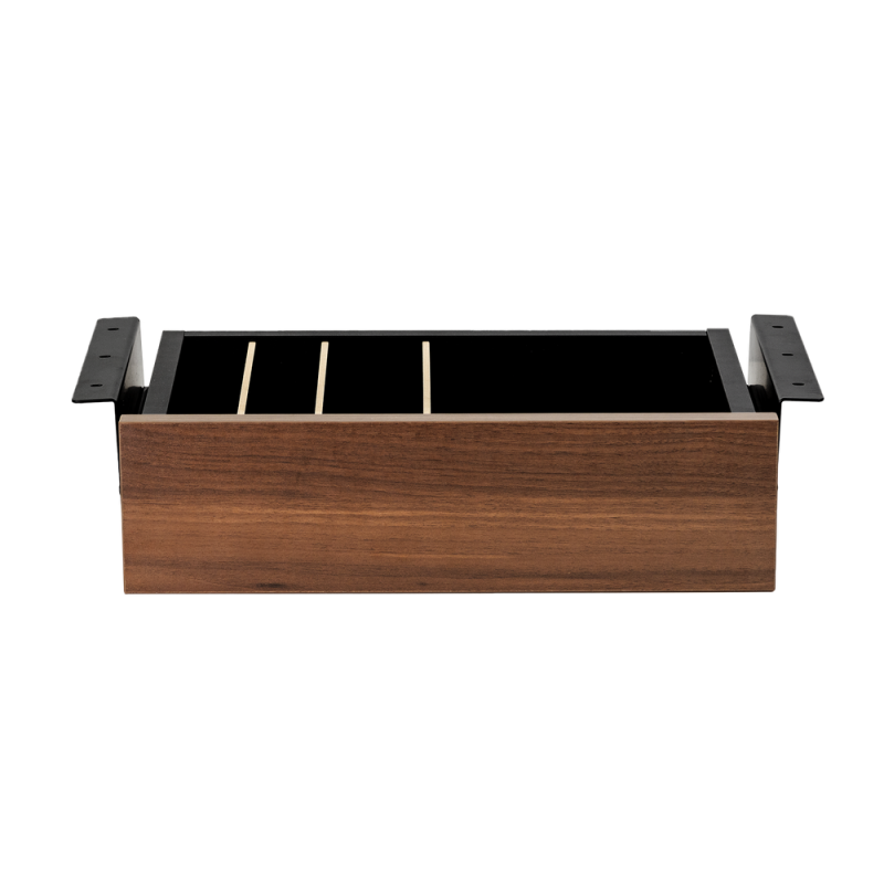 Cajon para escritorio artisan combinación negro y madera nogal