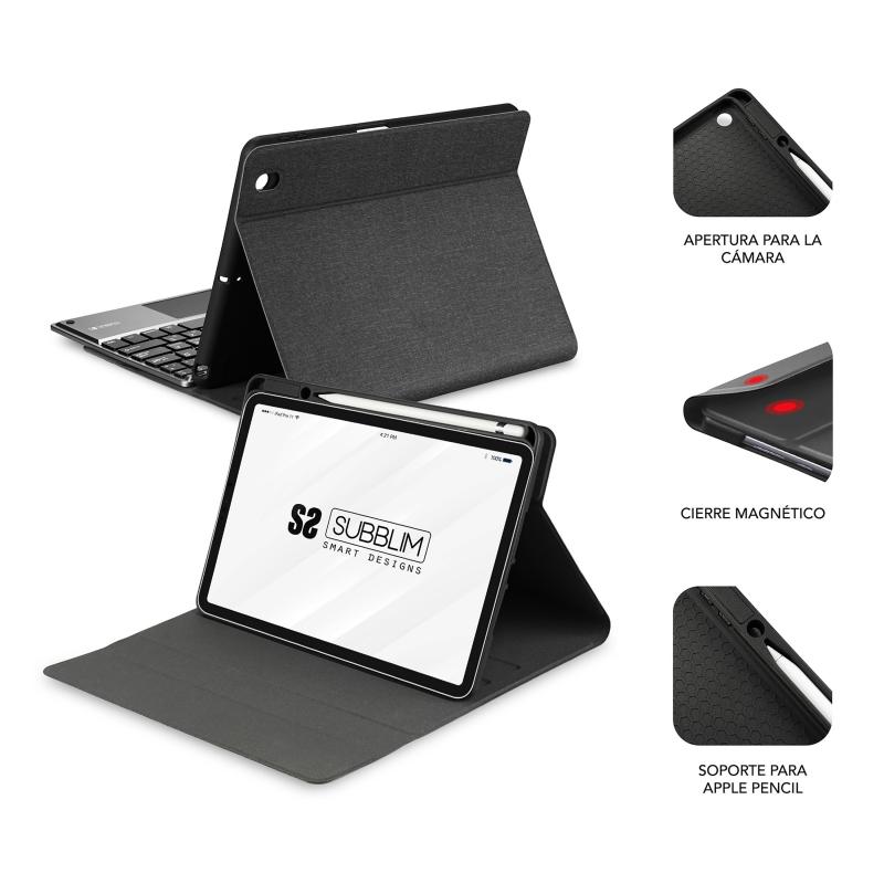 Funda + teclado subblim keytab pro para apple ipad 10.9pulgadas 10ª gen negro