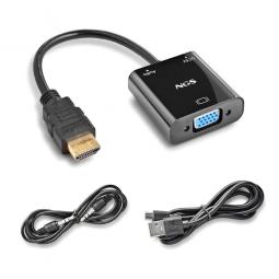 Adaptador hdmi a svga ngs 15cm - macho - hembra - usb tipo c -  jack 3.5mm